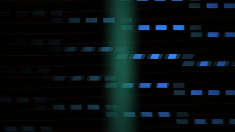 Digital data visualization with blue and green hues on black background. Stock Footage 335511938