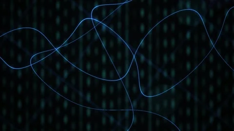 Digital data visualization with blue lines. Stock Footage 334334682