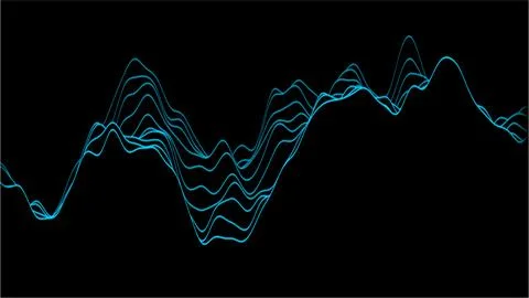 Digital Data Visualization with Dynamic Line Graphs. Stock Illustration