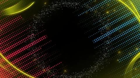 Digital data visualization with glowing circular pattern and pixelated Stock Footage 345775521