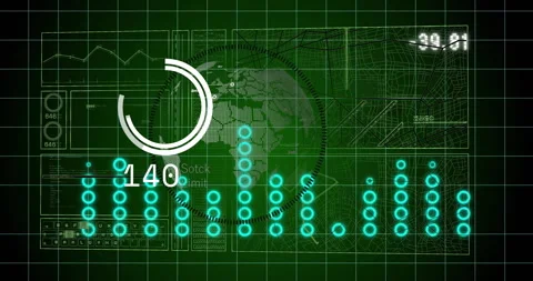 Digital data visualization with graphs and charts over world map animation Stock Footage 308901686