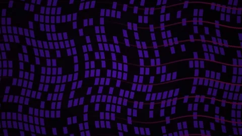 Digital data visualization with purple and red lines on black background. Stock Footage 335511987