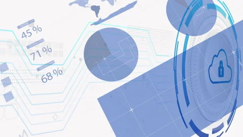 Digital data visualization showing blue circuit lines with testing phase Video stock 307456650