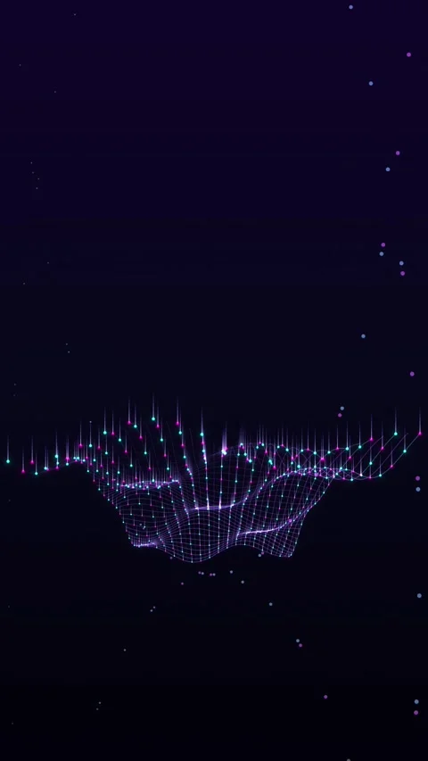 Digital data visualization surface with glowing nodes and moving network li.. Stock Footage 346973710