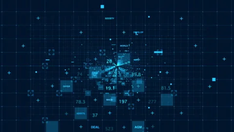 Digital Data Visualization in a Technology-Driven Stock Market Environment Stock Footage 338431149