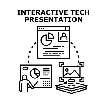 Digital data visualizer presenting interactive technology information Stockillustratie