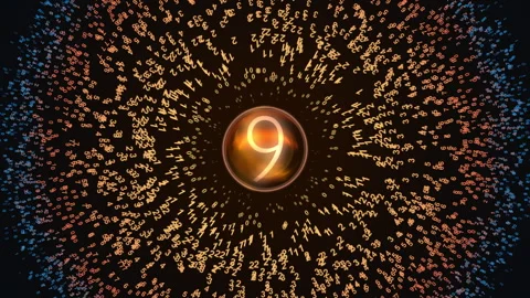 Digital Data Vortex Countdown Surrounded By Expanding Numbers 库存影片 325845990