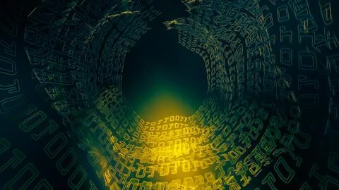 Digital data in vortex wormhole Stock Illustration