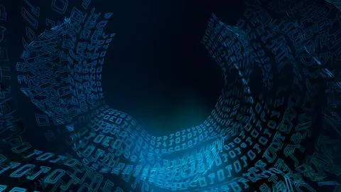 Digital data in vortex wormhole Stock Illustration