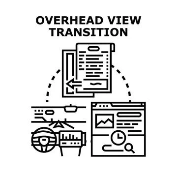 Digital data workflow transition concept illustration Stock Illustration
