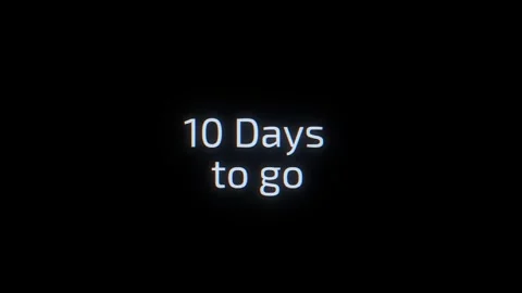 Digital deadline countdown message visual bright glowing words, black empty spac Stock Footage 340571475