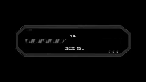 Digital Decryption Loading Progress Cyber Interface Stock Footage 341353533