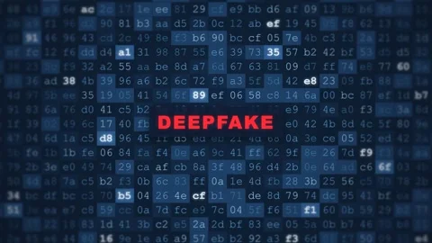 Digital Deepfake Warning Concept With Hexadecimal Code Background. Stock Footage 336620464