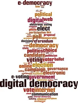Digital democracy word cloud Stock Illustration