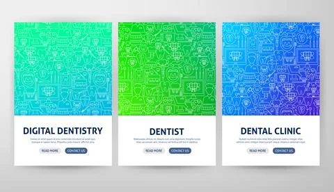 Digital Dentistry Flyer Concepts Stock Illustration