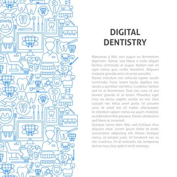Digital Dentistry Line Pattern Concept Illustrazione stock