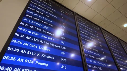 Digital departure information display boards (FIDS) Stock Footage 340863792