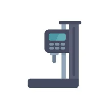 Digital depth micrometer displaying measurement results icon Stock Illustration