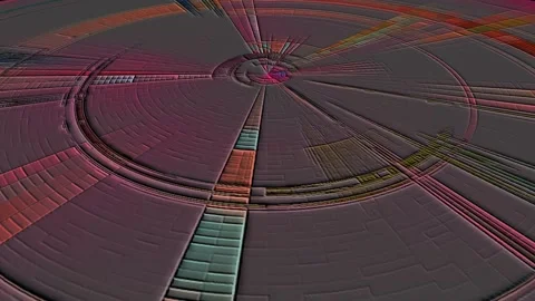 Digital Depth Spiral Concentric Circles Radial Lines Grid Texture Stock Footage 300142462