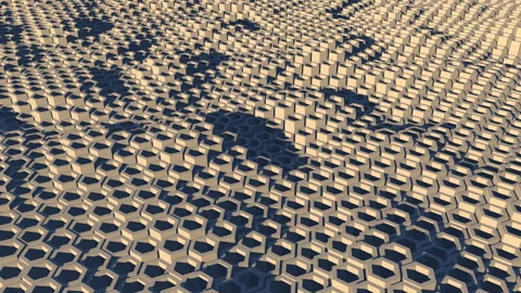 Digital desert. Computer animation. Seamless loop. Stock Footage 100186120