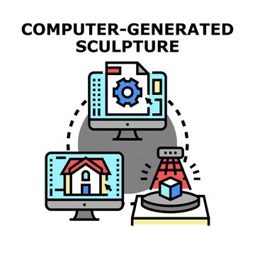 Digital design and 3d printing technology concept Stock Illustration