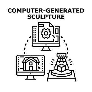 Digital design and 3d printing technology concept Stock Illustration