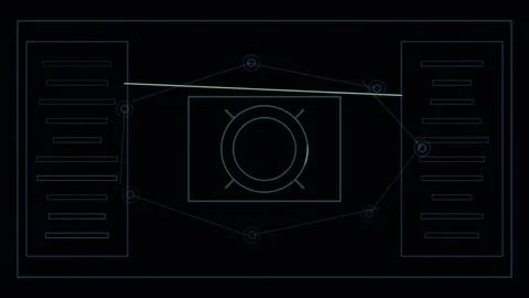 Digital design concept showcasing geometric shapes and Stock Footage 340277274