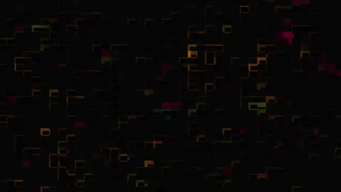 Digital design on a dark background red, green, yellow mosaic Stock Footage 109628881