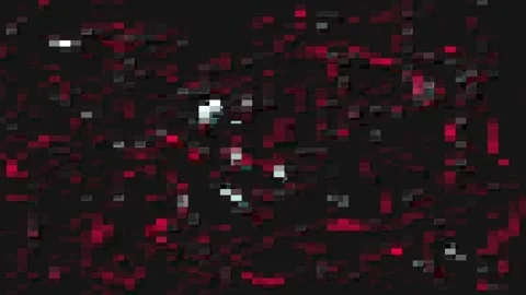 Digital design on a dark background red, black pixels Stock Footage 109629329