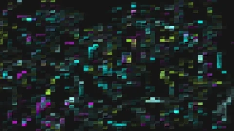 Digital design on a dark background violet, green, lilac mosaic Stock Footage 109628756