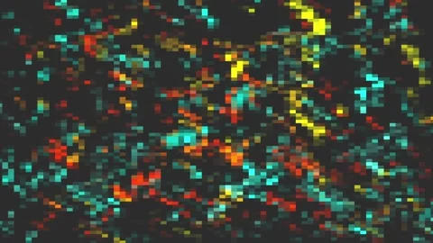 Digital design on a dark background yellow, orange mosaic Stock Footage 109628641