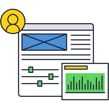 Digital design, develop, testing process flat icon Stock Illustration