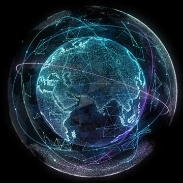 Digital design of a global network Illustrazione stock