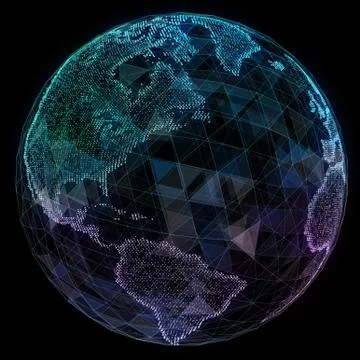 Digital design of a global network 스톡 일러스트