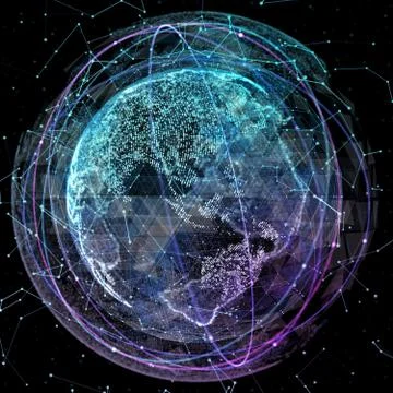 Digital design of a global network Illustrazione stock