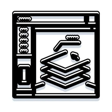 Digital design interface modeling 3d software icon Ilustración de archivo