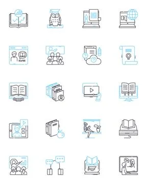Digital design linear icons set. Typography, Logo, Icon, Webpage, Interface Ilustración de archivo