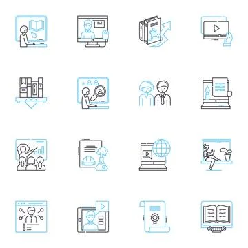 Digital design linear icons set. Typography, Logo, Icon, Webpage, Interface Illustrazione stock