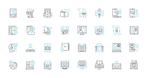 Digital design linear icons set. Typography, Logo, Icon, Webpage, Interface Ilustração Stock