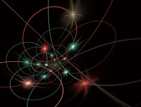Digital design of on orbit space. Color abstract lines. Futuristic technology Stock-Illustration