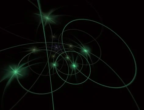 Digital design of on orbit space. Color abstract lines. Futuristic technology Stock Illustration