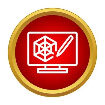 Digital design program creating 3d cad model Illustration