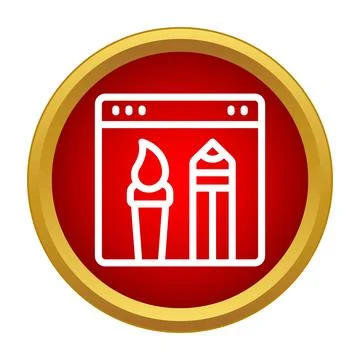Digital design tools in application window icon Stock-Illustration