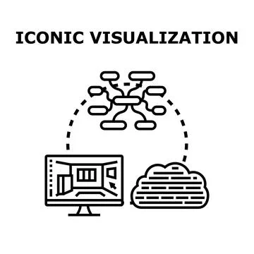 Digital design visualization connecting cloud data solutions 库存插图