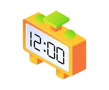 Digital desk clock Stock Illustration