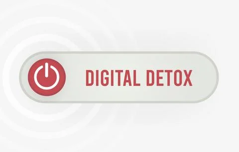 Digital Detox button slider with switch off. Spend these minutes without Stock-Illustration