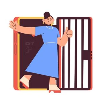 Digital Detox Concept Stock Illustration