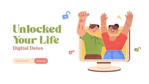 Digital Detox Concept Stock Illustration