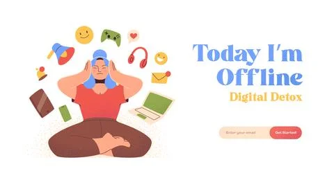 Digital Detox Concept Stock Illustration