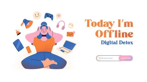 Digital Detox Concept Stock Illustration